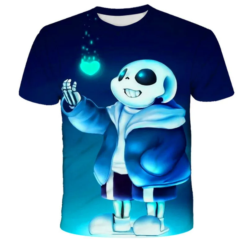 Tshirts Summer Fashion Skeleton Brother T shirt Game Undertale Sans Kids 3D Print Cartoon Tshirt For Boys Girls Children Tops