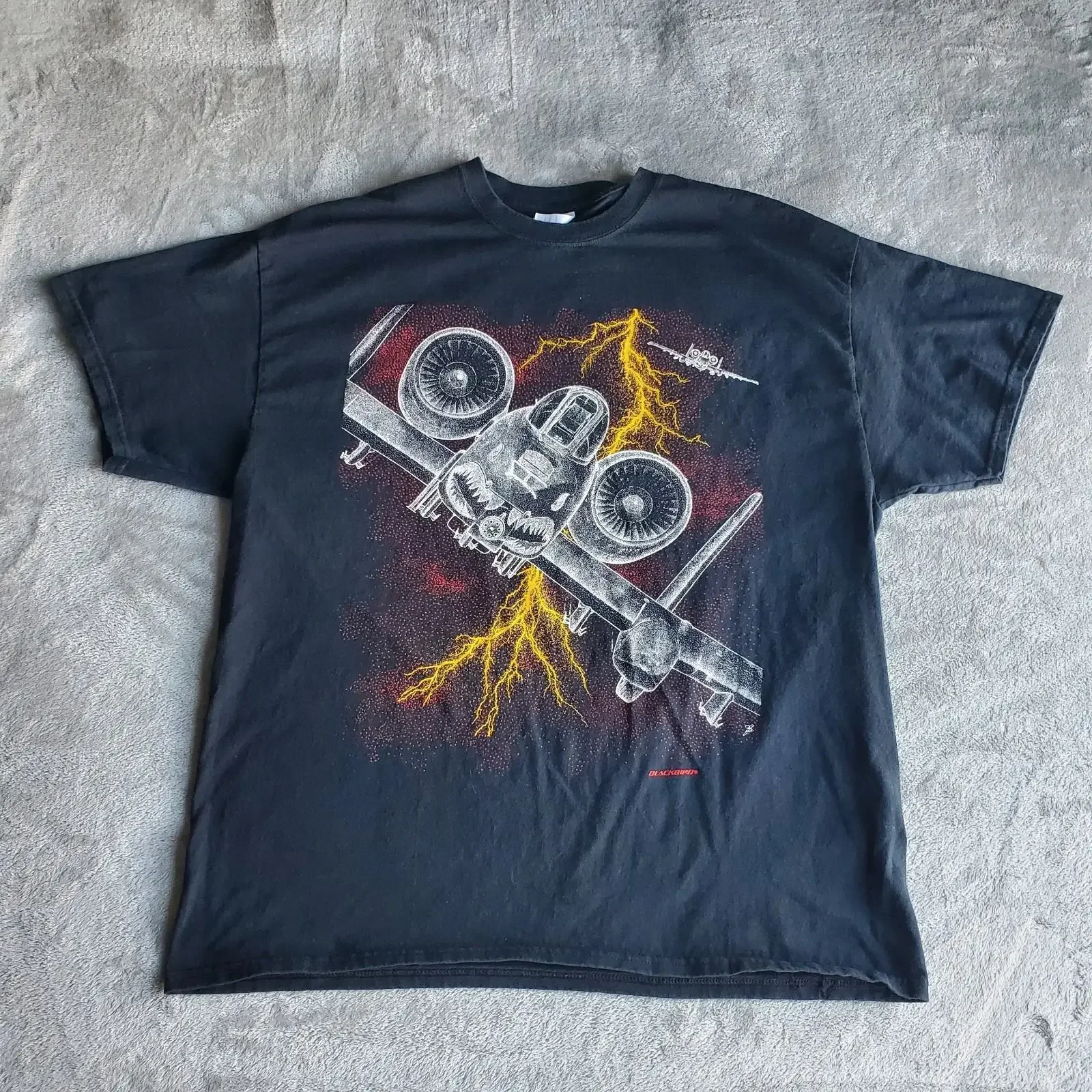 Vintage 1990s Blackbird T Shirt Tunderbolt A10 1993 Double Sided Herren XL vintage Washed Comfortable designer clothes