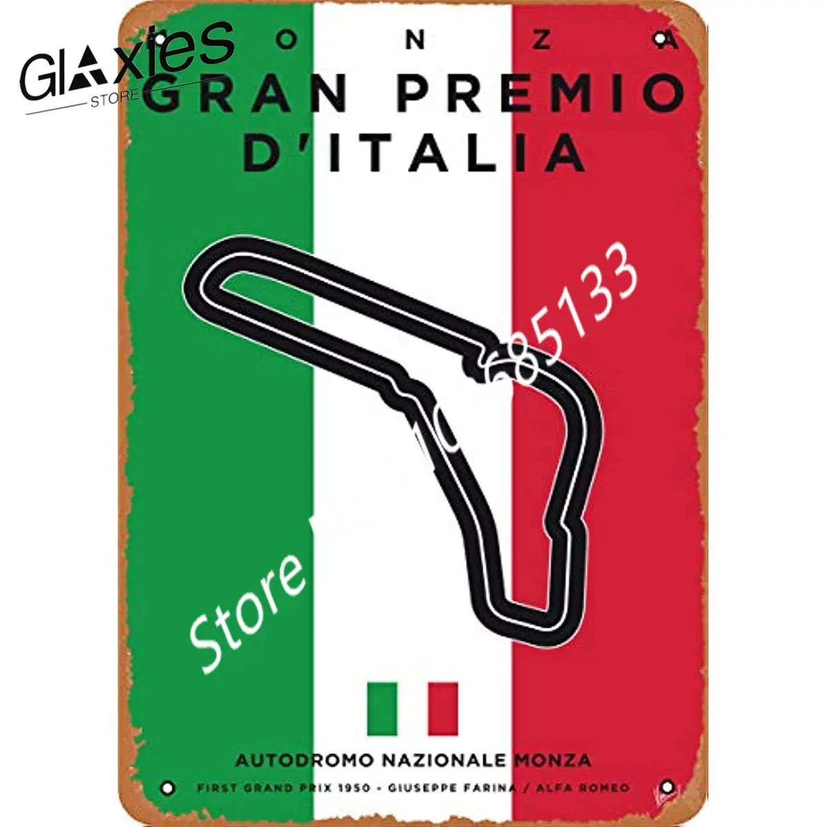 Cartel de Metal My F1 Racetrack, carteles My F1 Monza Race Track, decoración de pared de placa de estaño de 8 "X12"