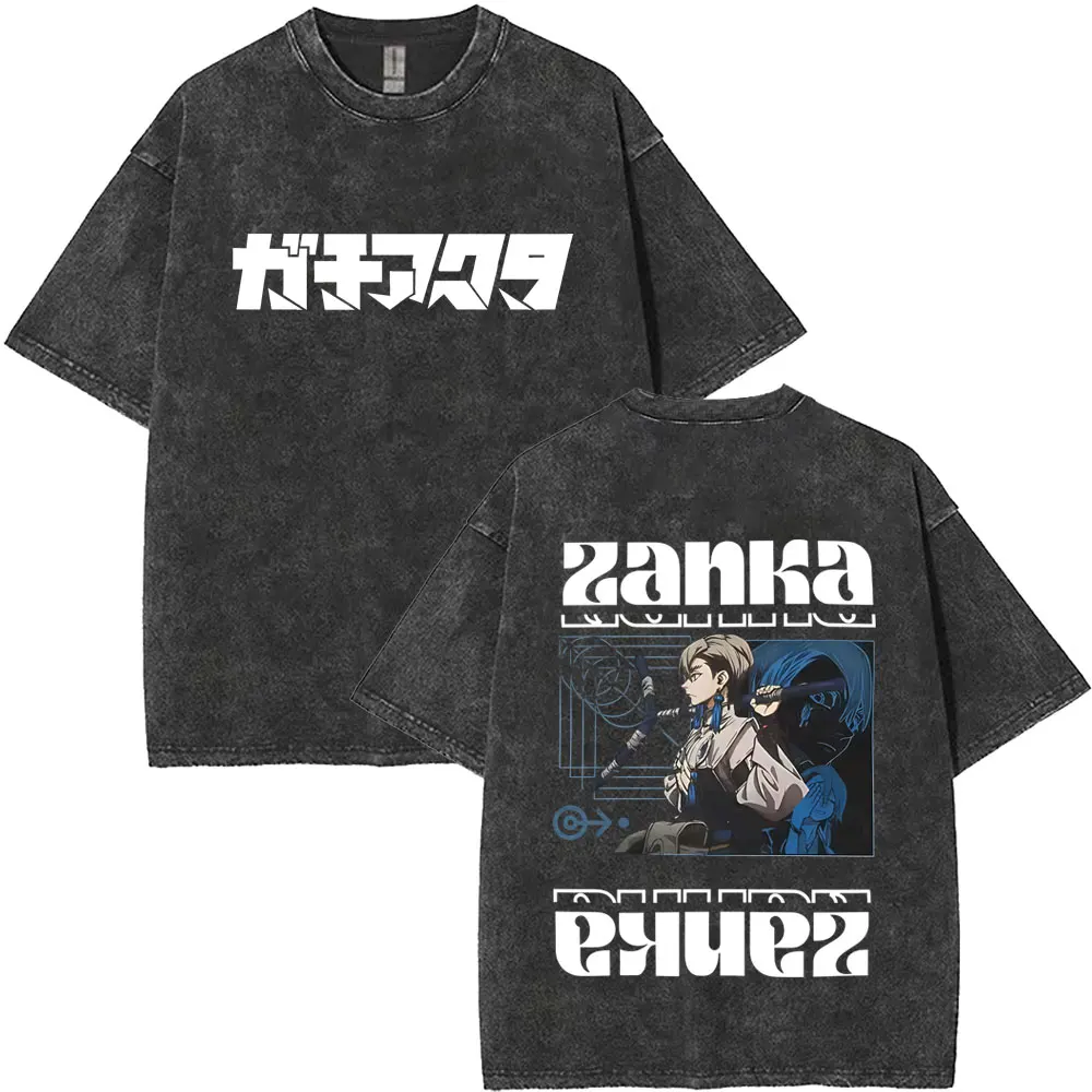 Washed Vintage Anime Gachiakuta Rudo Graphic Tshirt Men Women Fashion Cartoon Manga T-shirt Male Casual Oversized T Shirts Tops