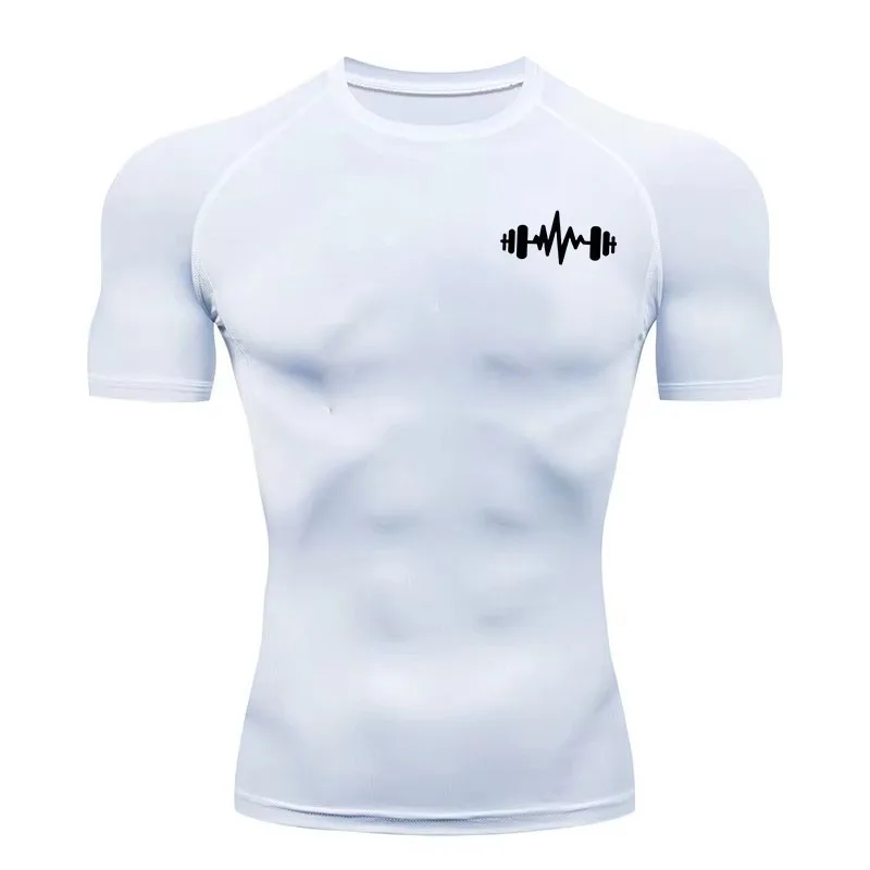 2026 Compression T Shirt Men Summer Sportswear Running T-shirt Elastic Quick Dry Sport Tops Tee Athletic Gym Workout Shirts Men