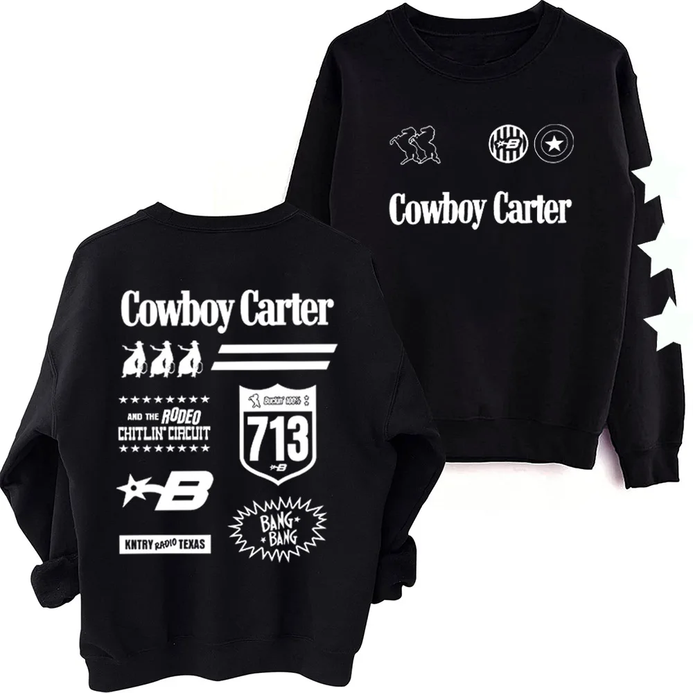 Beyoncé Cowboy Carter Sweatshirt Beyoncé Merch Fans Gift Harajuku Round Neck Long Sleeve Oversized