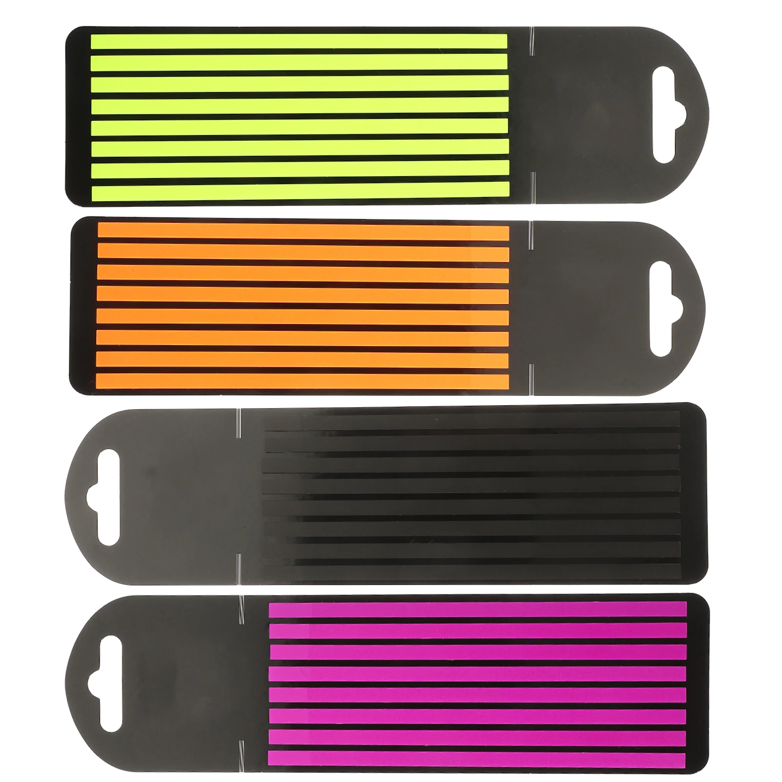 

4 Books PET Reusable Stickers Black Purple Yellow Orange Page Markers School Office Reading Highlight Strips