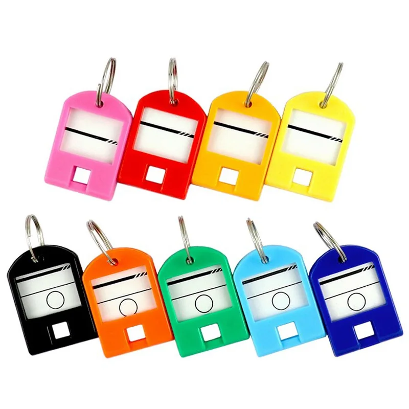 30 Pcs Baggage Key Chains Key Rings School Office Student Business Staff Card Badge Card Badge Holder Name Cards Tags Plastic