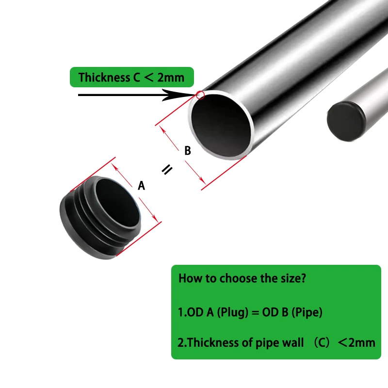 10/5PCS Plastic Round Inner Plug For Steel Pipe End Blanking Cap Anti Slip Alloy Ladder Chair Leg Cover Furniture Protector Pads