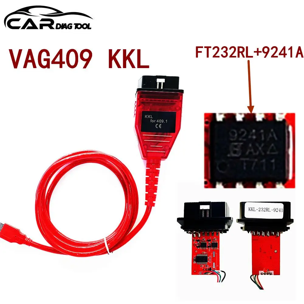 

Для VAG 409 KKL диагностический интерфейс с чипом FTDI FT232RL 9241A для Audi/Seat/Volkswagen/Skoda OBD2 диагностический сканер кабель