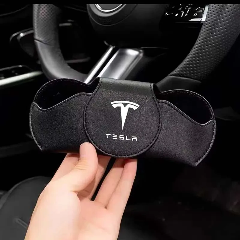 차량용 안경 케이스 자동차 햇빛 가리개 안경 홀더 선글라스 클립 액세서리 테슬라 모델 3 S 모델 X Y 로드스터 스페이스엑스용 보관함