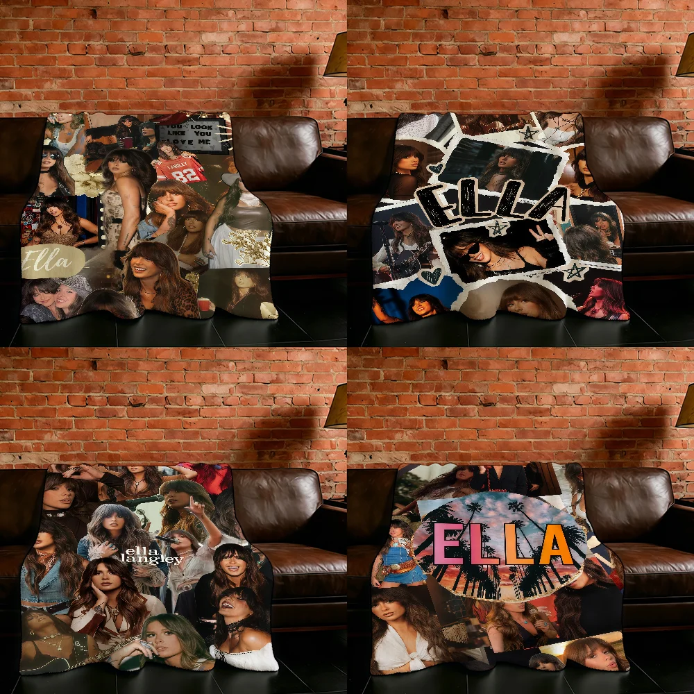 Country Music Singer E-Ella L-Langley Blanket Flannel Warm Soft Throw Blanket For Room Sofa Childish Birthday Gifts