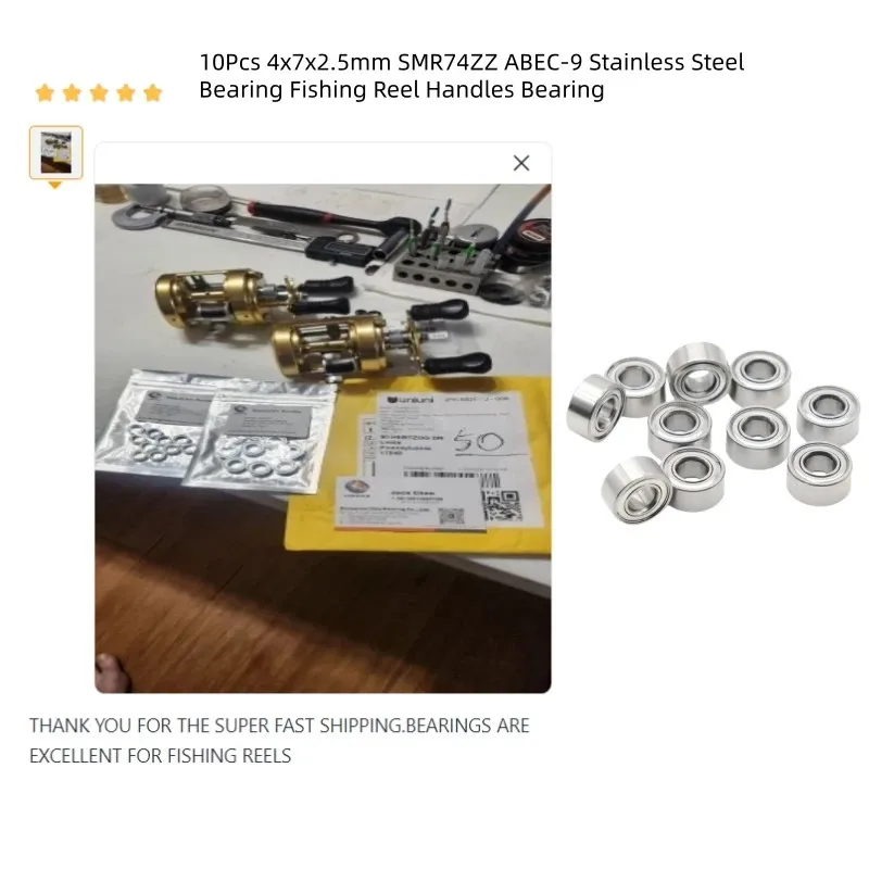 2 Stück Edelstahllager ABEC-9 Angelrollenlager SMR74ZZ SMR85 S623 SMR105 SMR117 SMR128 SMR137 SMR148 S684 S687 S693ZZ – Detail 18