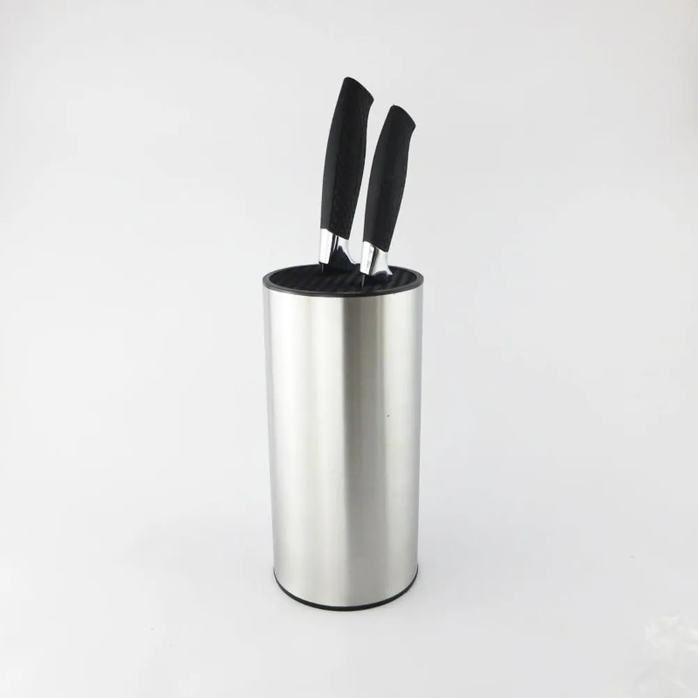 Stainless Steel Holder Plastic Knife Block Multi-Function Kitchen Tool Seat Organizer Storage Drain Compact 22.5x11cm