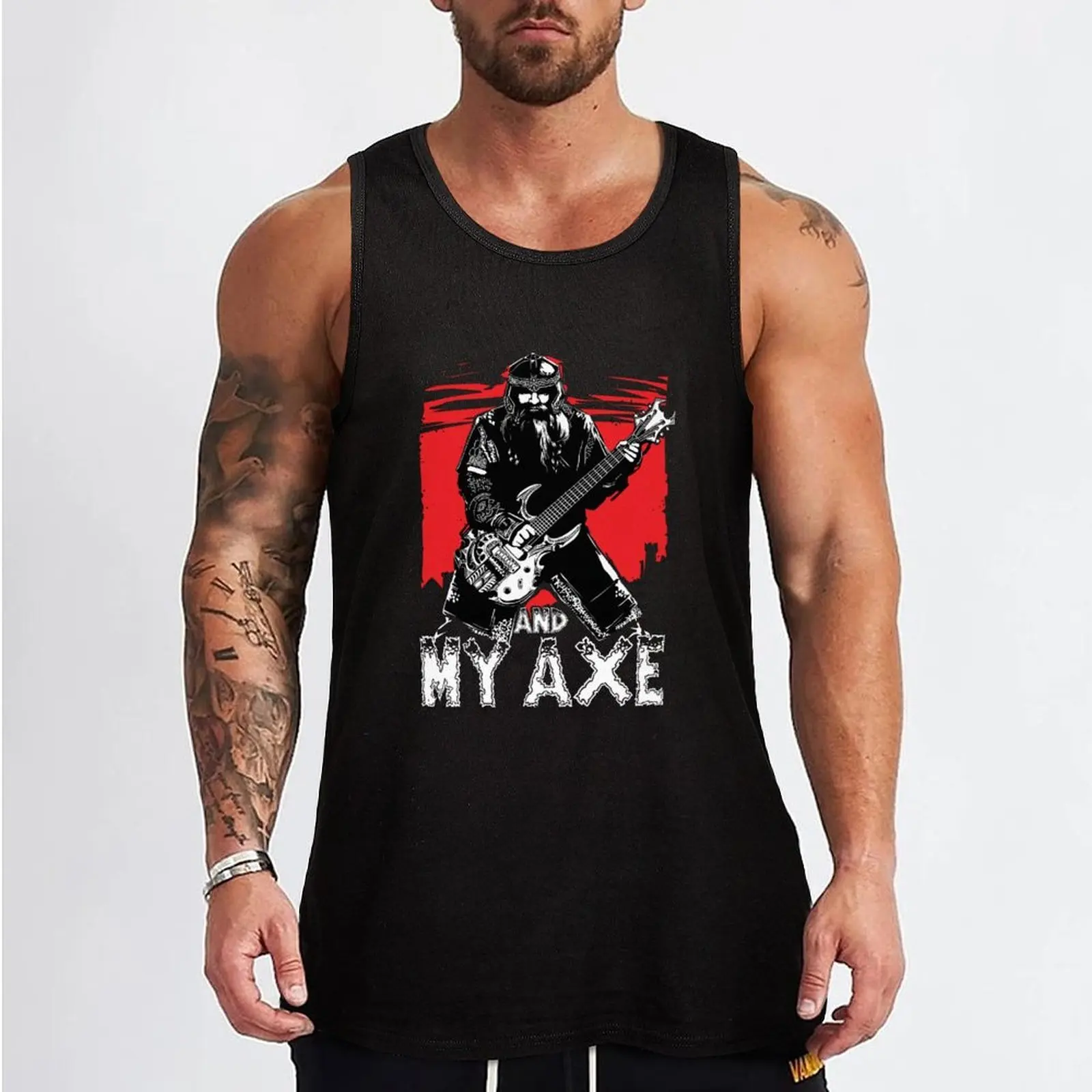 Gimli and My Axe Heavy Metal Tank Top Performance Stretch Tank Top Athletic Workout Wear