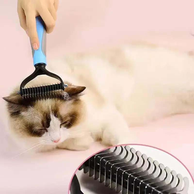 Dog Cat Hair Deshedding Brush Pet Grooming Comb Removes Loose Hair Untangles Knots For Puppy Daily Care view 5