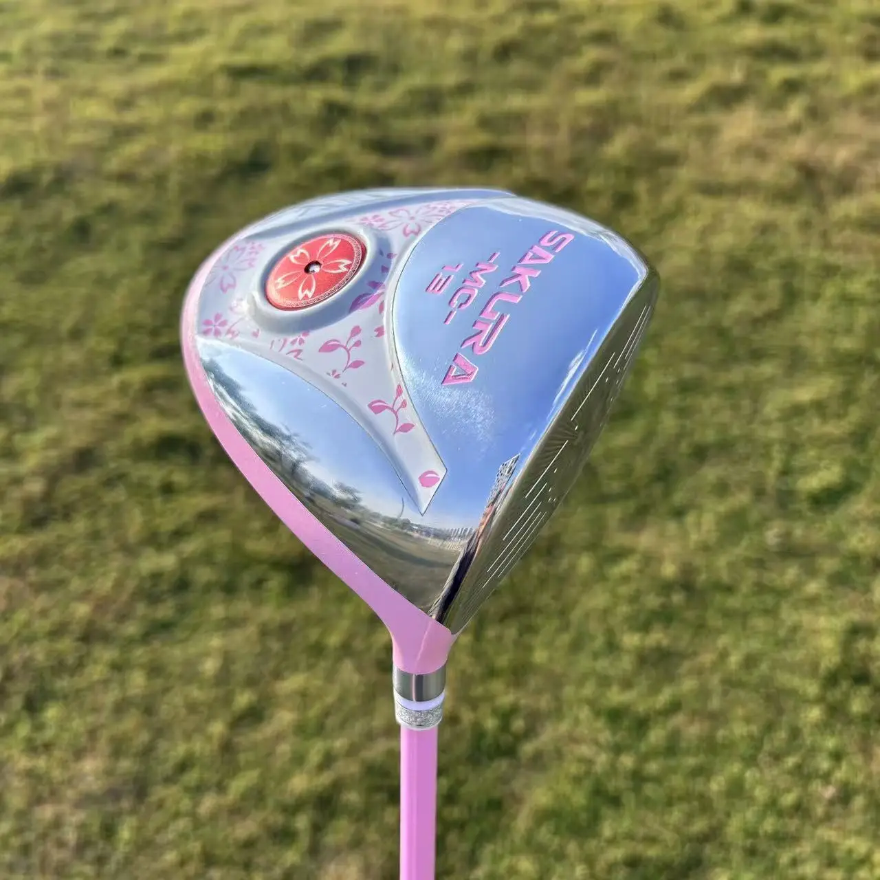 Women Golf Driver Sakura Pattern Pink Golf Driver 13° L‑Flex Lightweight Graphite Shaft Right‑Handed Golf Club with Head Cover