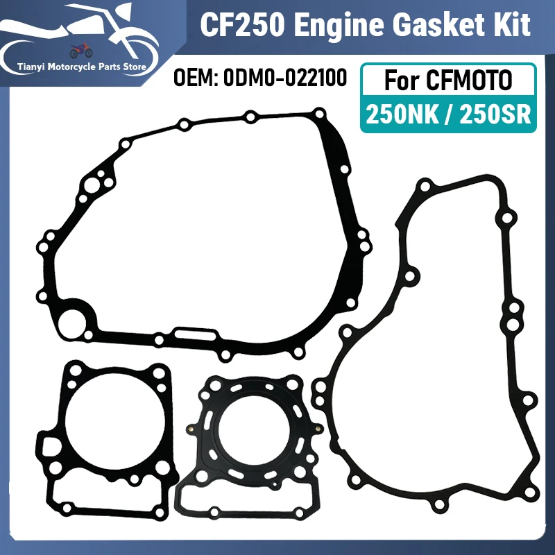For CFMOTO CF250 Engine Gasket Set 4PCS 0DM0-022100 Cylinder Head Cover Gasket 250NK 250SR Clutch Cover Gasket Replacement