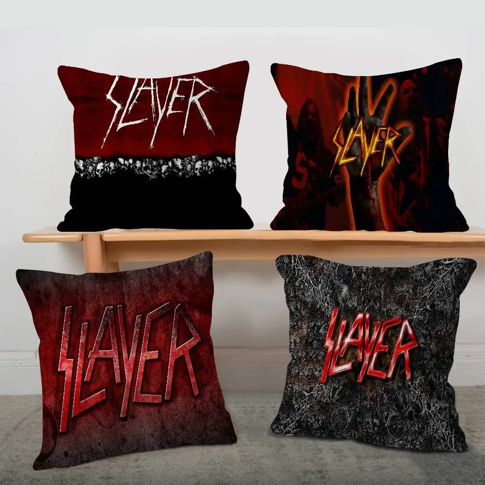 

Чехол для подушек S-Slayer Heavy Metal Band, полиэстеровые подушки для дивана, декоративные подушки, декоративные наволочки для дома