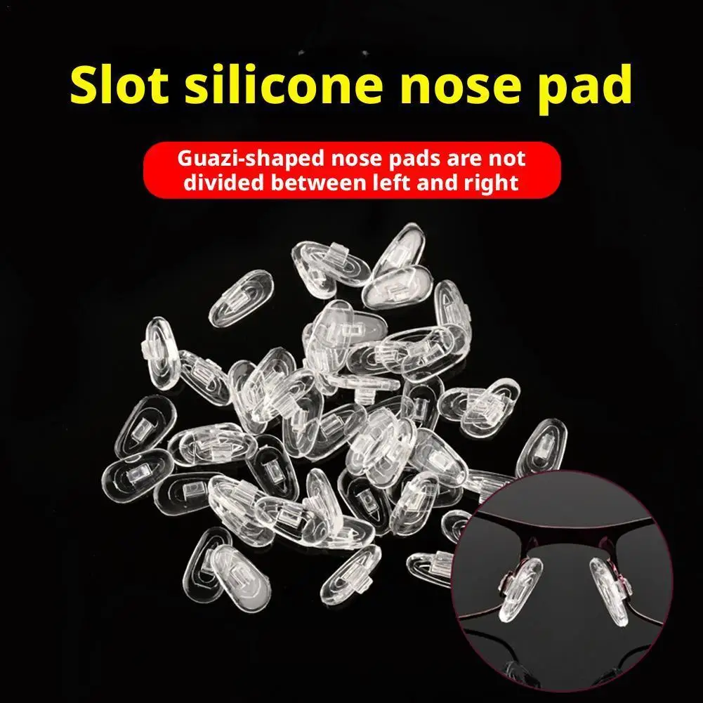 

10 пар/лот, прозрачные силиконовые носоупоры без отверстий на очках, удобные противоскользящие подушечки для вставки, встраивающие носовые упоры