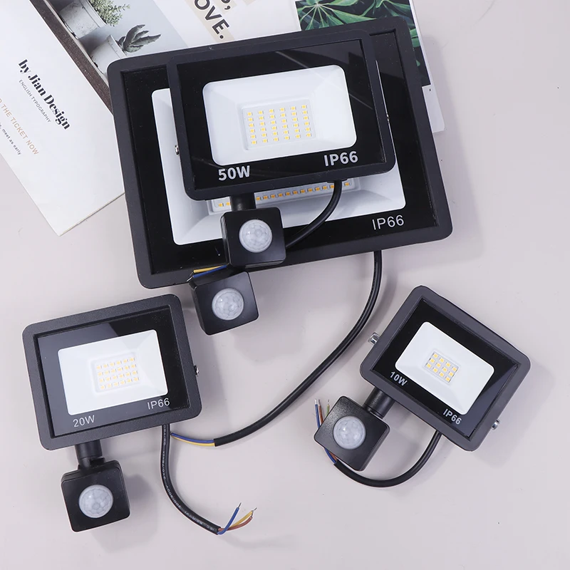 ไฟ LED น้ําท่วม IP66 กันน้ํา AC220V 10W 20W 50W 100W Spotlight Garden Street Gate Wall Floodlights กลางแจ้ง