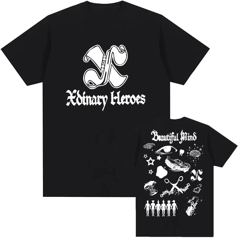 2026 Beautiful Mind Xdinary Heroes Koreaanse Jongensband Afdrukken Katoenen Top met korte mouwen voor mannen Grafische T-shirt Lente/zomer nieuw
