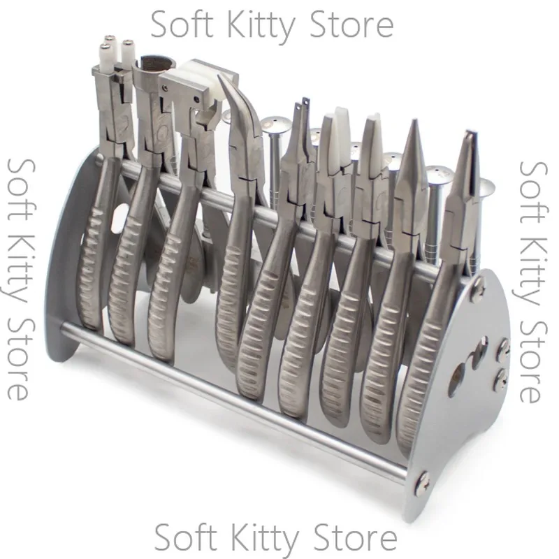 Eyeglass Repair Tool Kit - Professional Adjustment Tools, Plier Set, Screwdriver & Storage Rack for Glasses Frame Tightening
