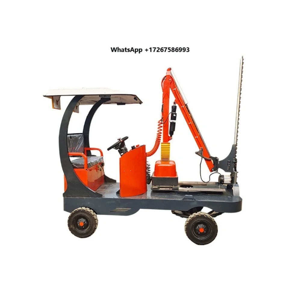 Heavy Duty Car Type Green Belt Trimming Municipal Road Shrubs Lithium Battery Electric Extended Range Hedge Trimmer 3m Blade 1