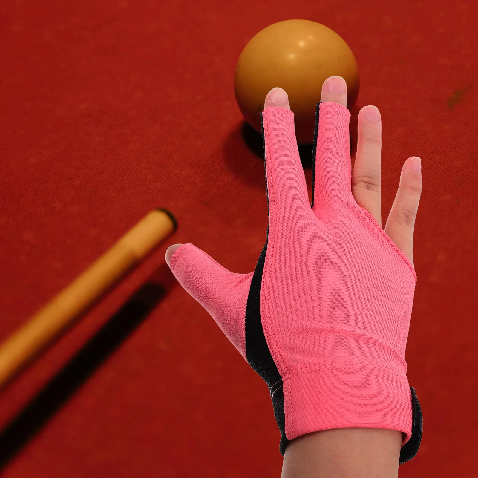 

Anti-slip Billiard 3 Finger Pool Snooker Snooker Glove Mens Women Wear-resistant Elastic Wrist Portable Gloves