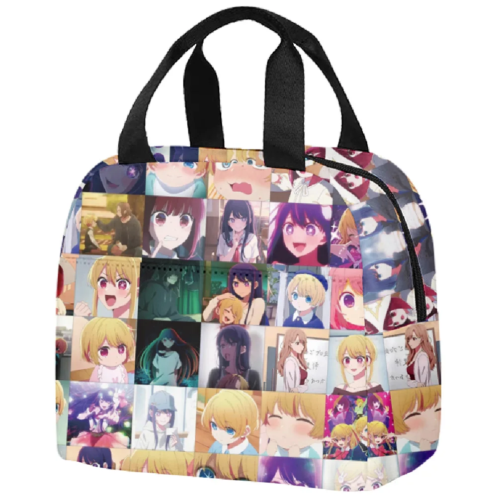 الكلاسيكية شعبية كول OSHI NO KO طالب العمل Lunchbox العزل الحراري الغذاء الغداء حقيبة ثلاثية الأبعاد مطبوعة حقائب اليد المحمولة أكياس الجليد #4