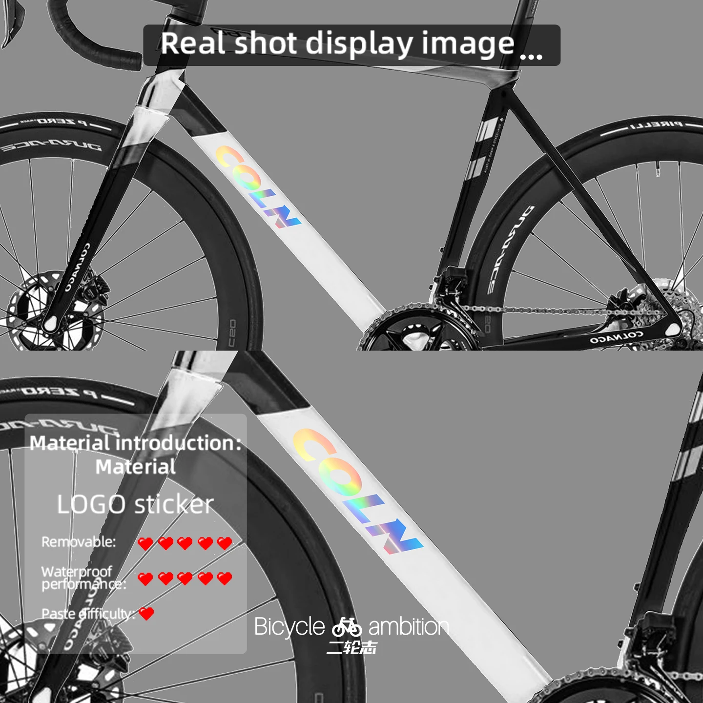 لملصقات دراجة الطريق Colnago C68 - غلاف تغيير لون شعار أنبوب الإطار السفلي