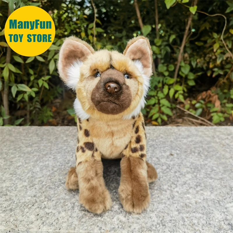 Realistic Hyena High Fidelity Spotted Hyaena Plushie Lifelike Hyena Plush Toy Aardwolf Stuffed Animal Doll Toy Gift