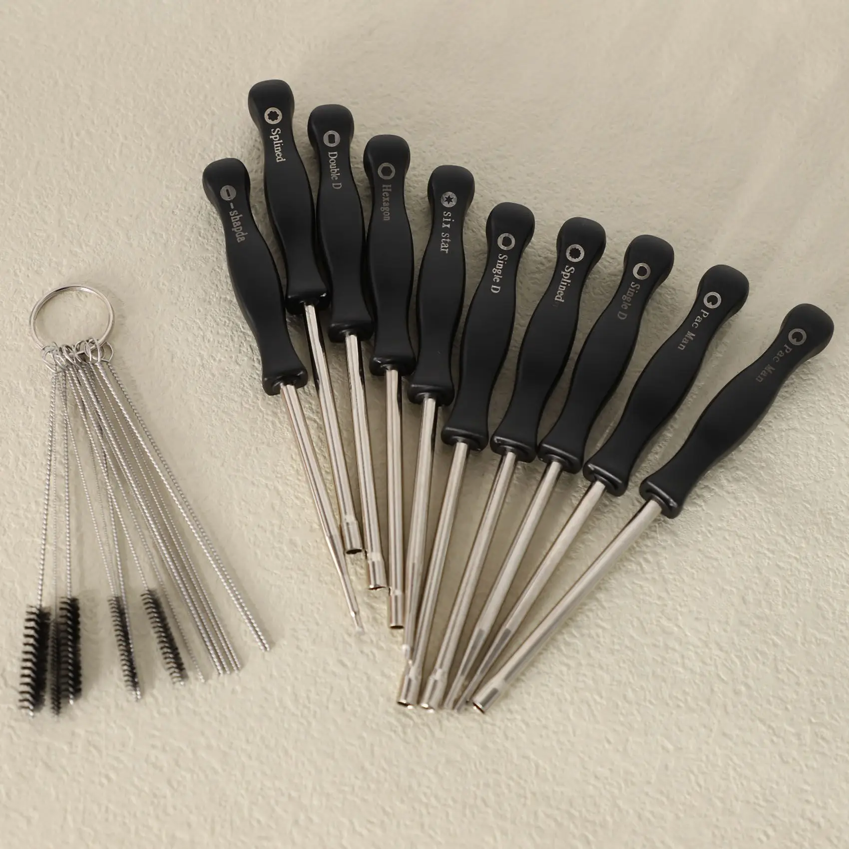 A84X-10 Pcs Tune Up Carburetor Adjusting Screwdriver Tool Kit With Carb Cleaning Needles Brushes For Walbro Zama Ryobi For