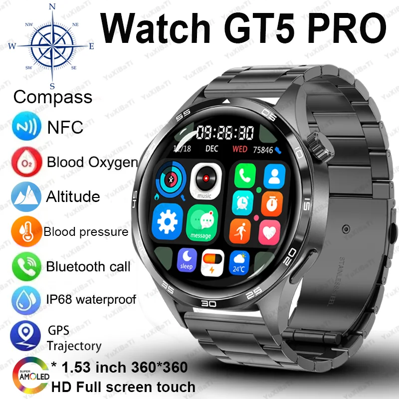 Für Huawei WATCH GT5 Pro Smartwatch Xuanji Sensing System Erweiterter Sportkompass Emotionaler Gesundheitsassistent Modeuhr Geschenk
