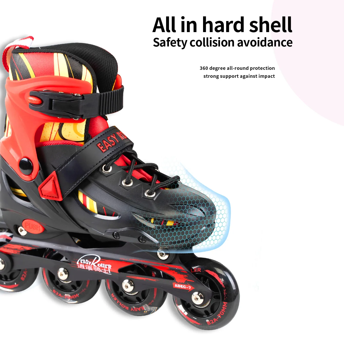 Easy Star Sports Wind 1 set high-end comfort full surround PU in-line dazzling full flash roller skates Beginners safety adjusta