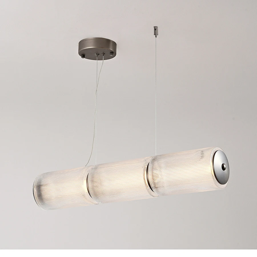 Italian Postmodern Glass Tube Ceiling Pendant Light Long, Designer Light Fixture for Dining Table Decoration Gold Black