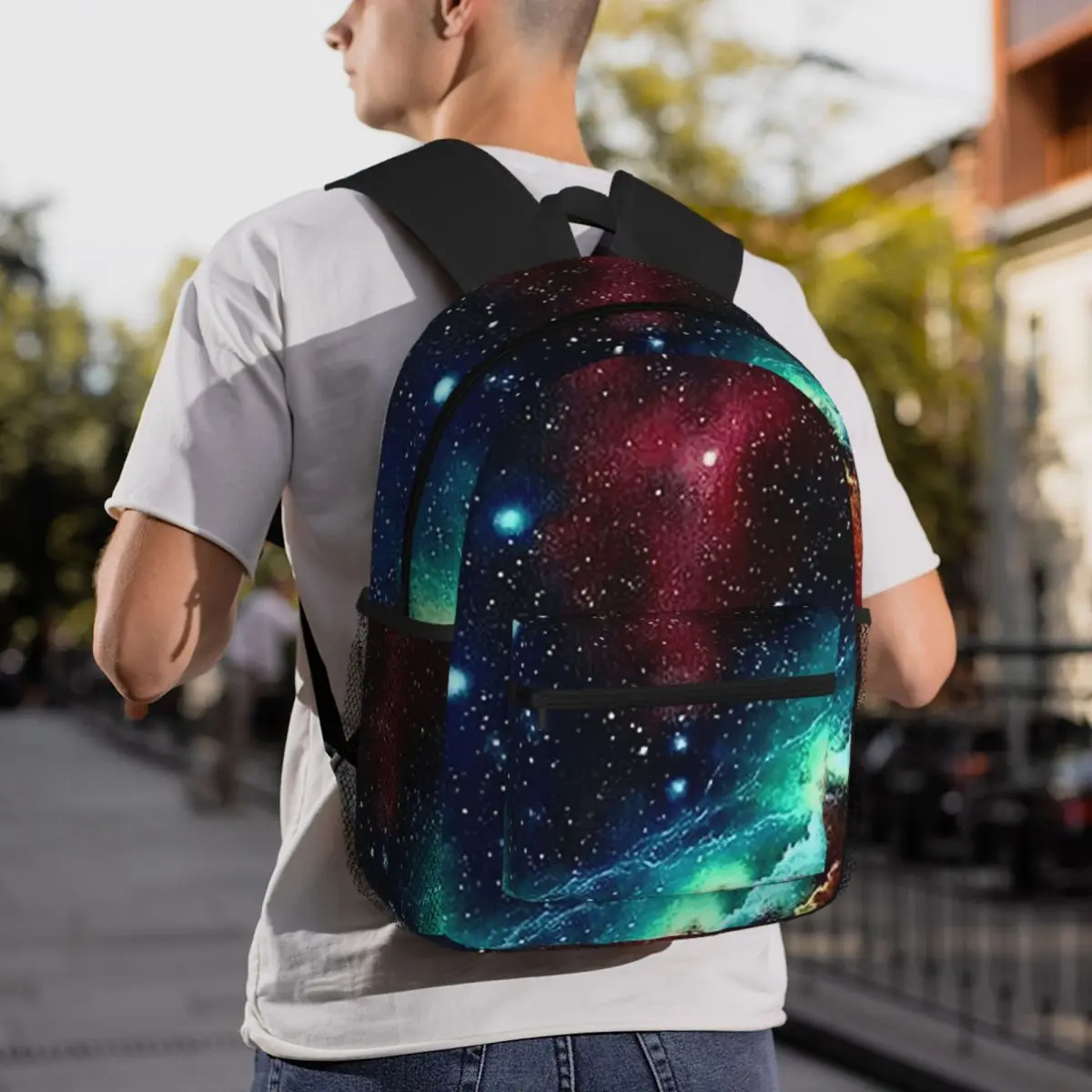 Constellation Star Clusters Galaxies Print Halloween Backpack Student BookBag Kids School Bag Computer Shoulder Bags Men Women