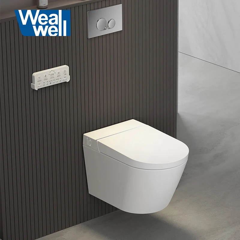 

One Piece Modern Automatic Bidet Concealed Cistern Included Wall Mounted Smart Toilet
