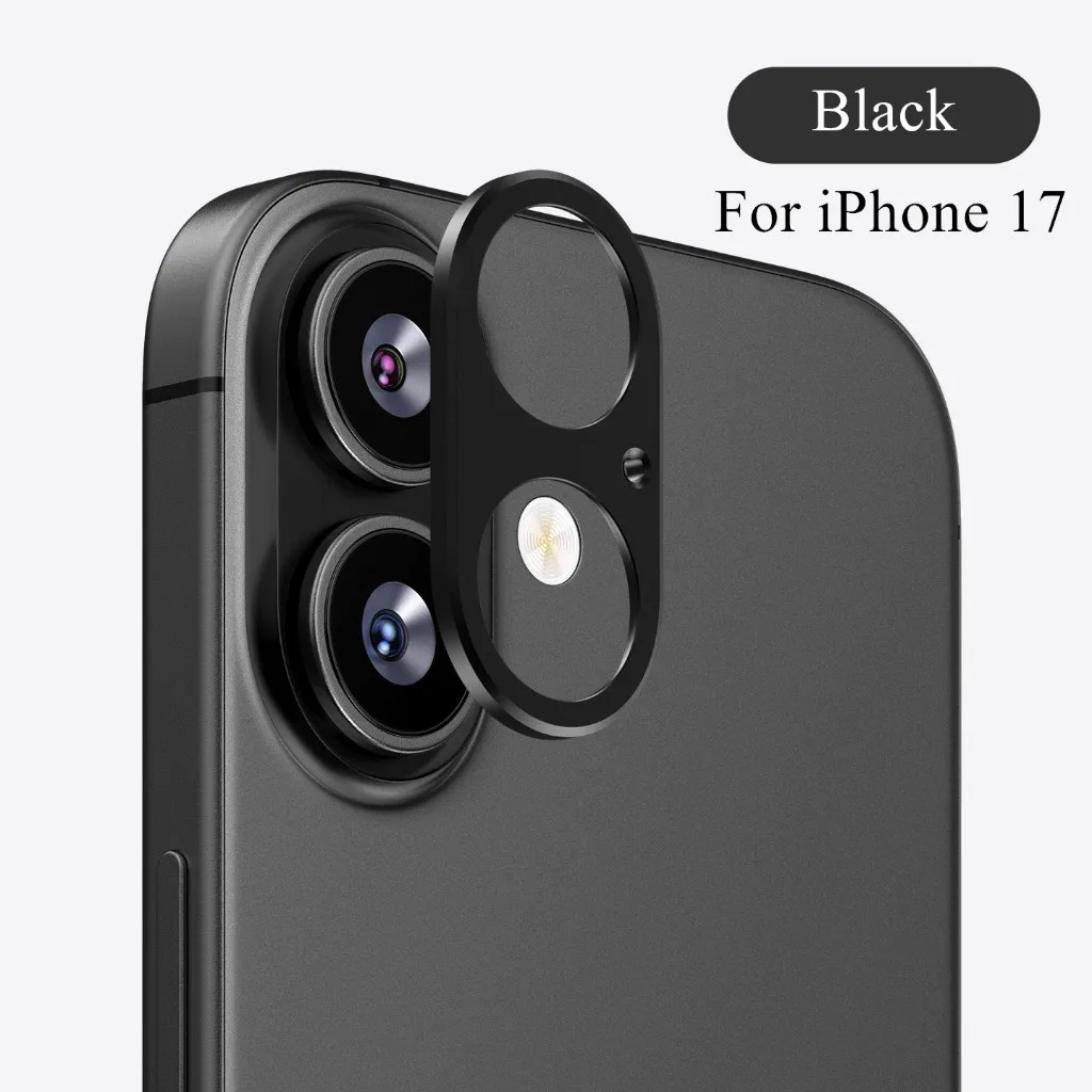 Metal Camera Bezel Sticker Cover For iPhone 17 Aluminum Alloy Hollow Anti-Shatter Camera Lens Protector Film