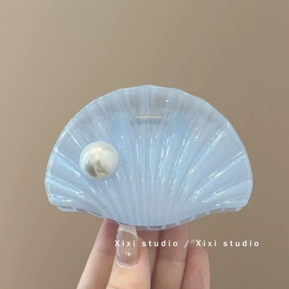 

Trendy Pearl Shell Hair Claw Clips Elegant Pretty Women Hair Claw Vacation Style Acrylic Girl's Hair Clip Beach