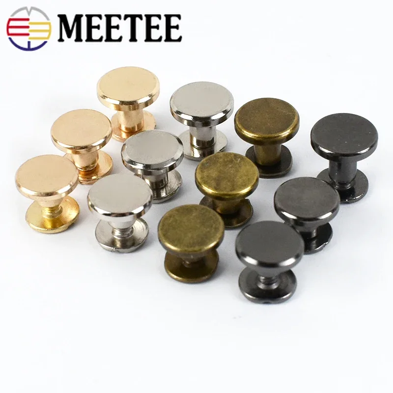 10/20/30Pcs 5-8mm Flat Head Rivet Buckles For Bag Clothes Metal Clasp Belt Decoration Hooks DIY Leather Hardware Accessories