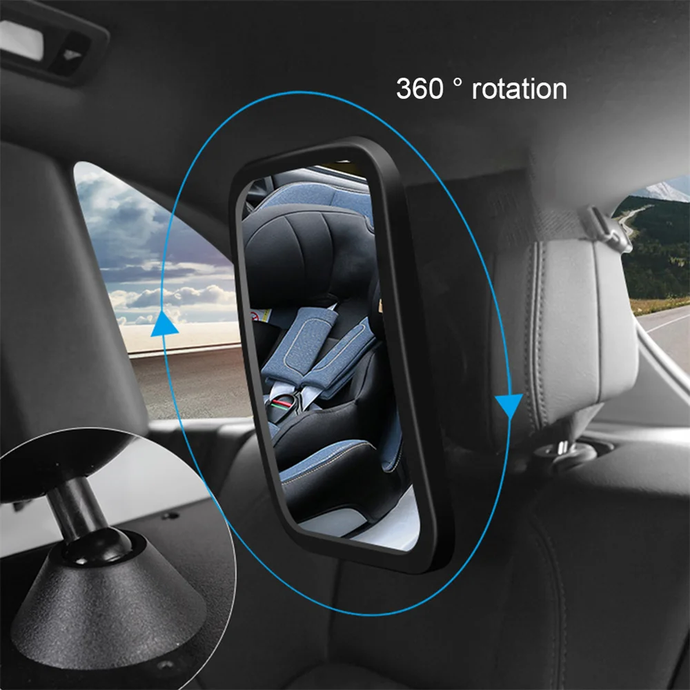 

Universal Fit Baby Rear Facing Car Seat Mirror For Easy Installation 360 ° Rotatable Baby Car Mirror