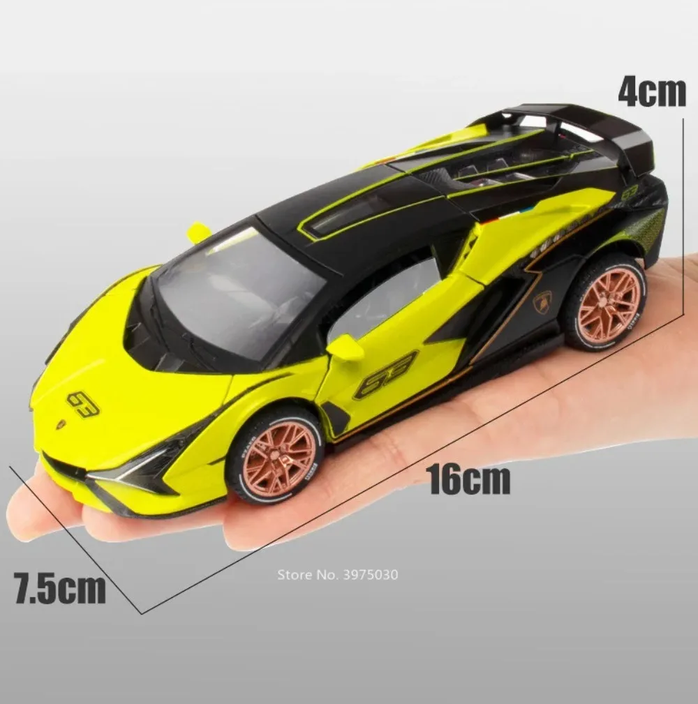 1:32 Lambor LP770-4 Sian Toys Models Alloy Cars Doors Opened Supercar Light Sound Pull Back Vehicles Kids Children's Day Gifts