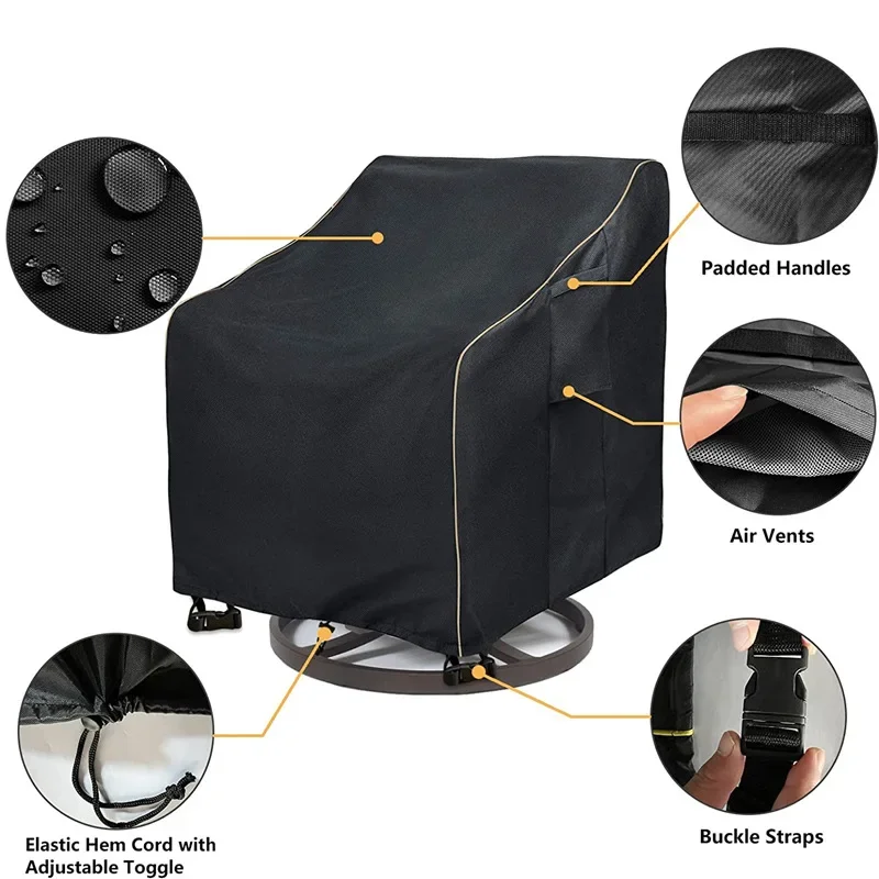 Rotating Lounge Chair Cover,Waterproof Sunscreen Chair Cover,Oxford Cloth Outdoor Chair Cover,Garden Courtyard Furniture Cover
