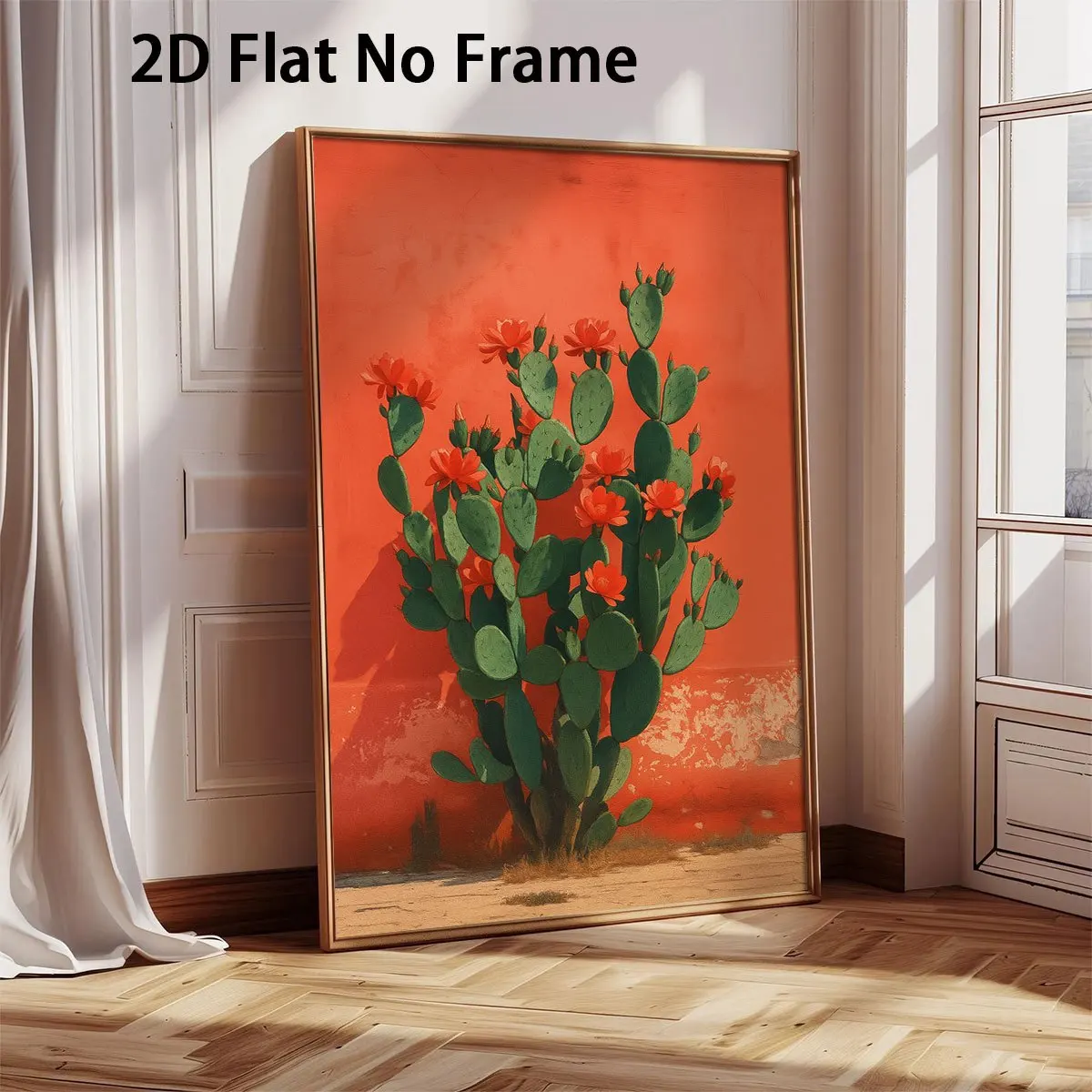 1 Stück Wandkunst-Poster mit Kaktusblüten-Motiv, Wanddekoration im modernen Stil, ungerahmtes Leinwandgemälde, Heimdekoration für Wohnzimmer und Schlafzimmer