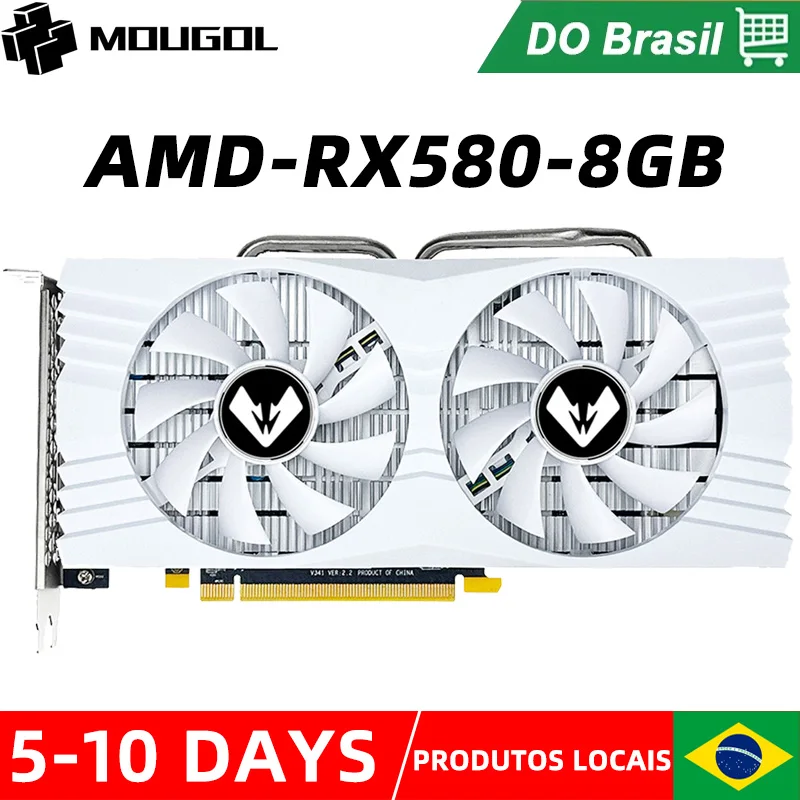MOUGOL Volle Neue RX580 8G Grafikkarte GDDR5 Speicher Gaming Grafikkarte Desktop-Computer placa de video AMD Radeon RX 580 8 GB GPU