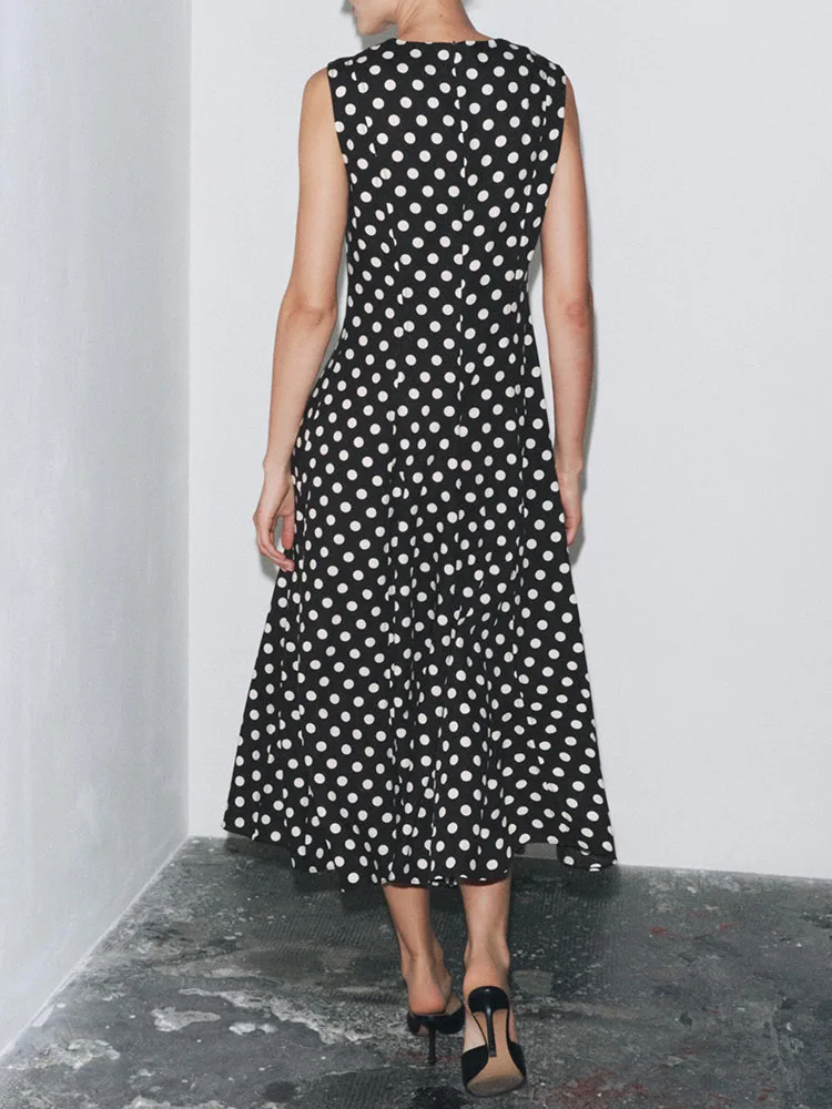 ฤดูร้อนใหม่ Faion Polka Dot SLIM FIT รอบ Ne Svel Dr Ele Quali เสื้อผ้าผู้หญิง Tang ชุด STAGE เครื่องแต่งกาย