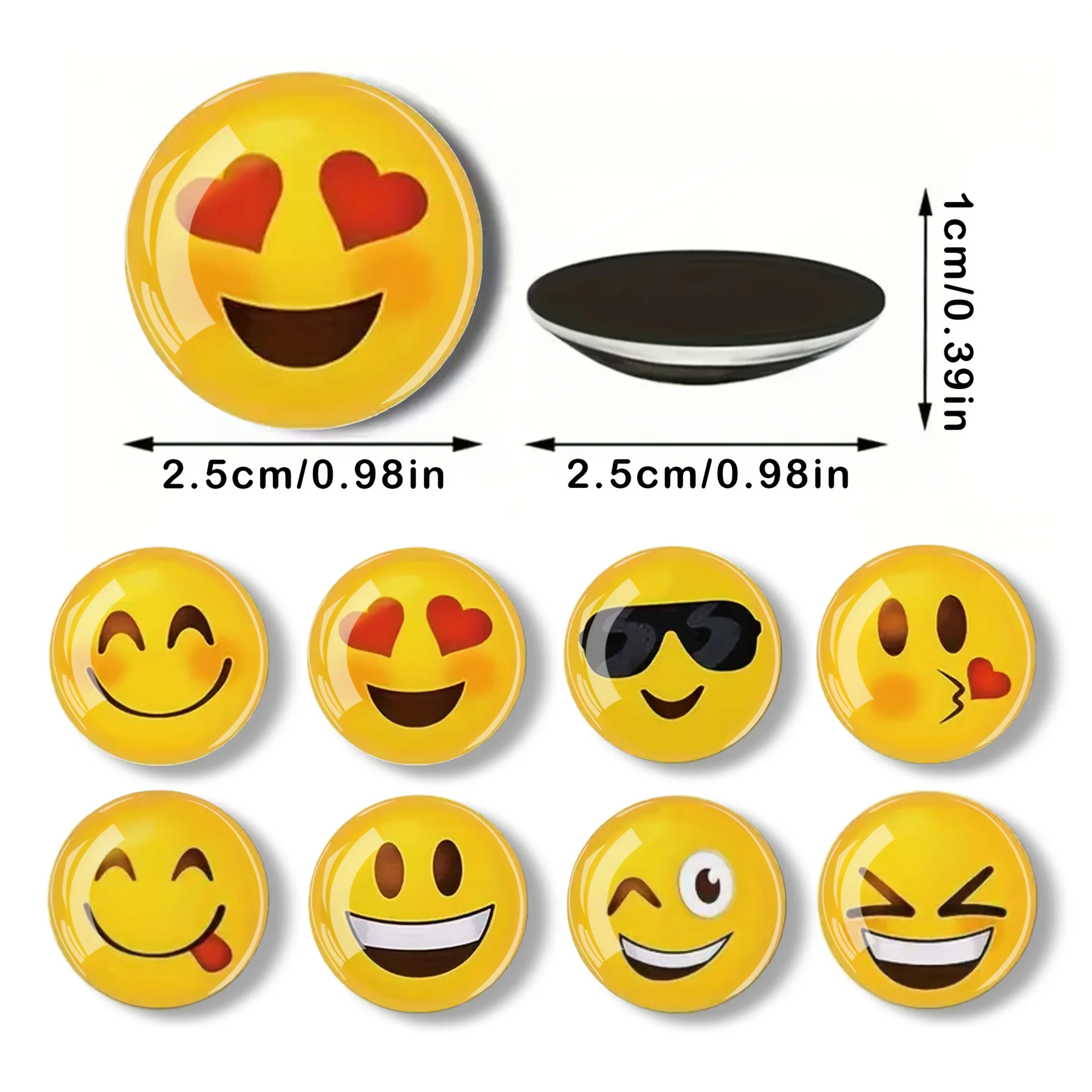 8pcs Happy Faces fridge magnets Refrigerator Magnet, Cute Decorative Magnets, Office Kitchen Magnets, Locker Magnets