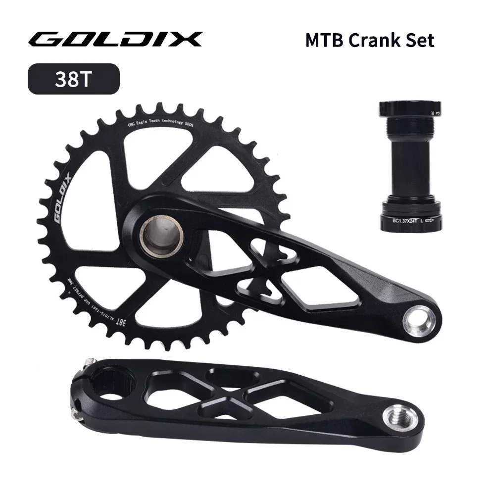 GOLDIX MTB Crankstel BSA 24mm 165mm 170mm 175mm Direct Mount R-SPEC Trail Hollow Bike Crank Spindel DH AM XC voor Shimano SRAM