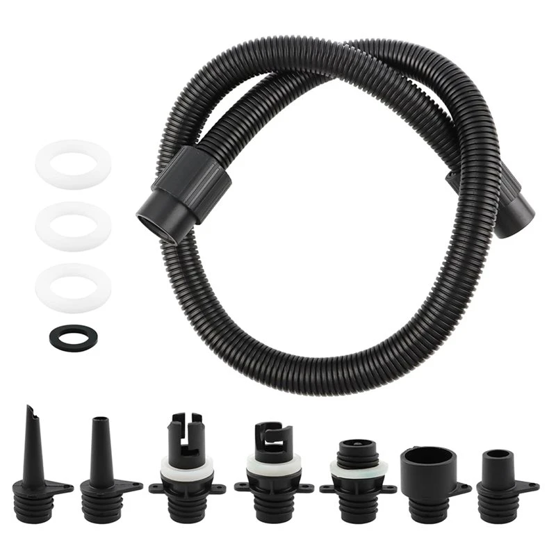 T22C Paddle Board Pump Hose Set Featuring 3.28Ft Swivel Threaded Connector, 7 Air Nozzles& Adapter For Kayaks
