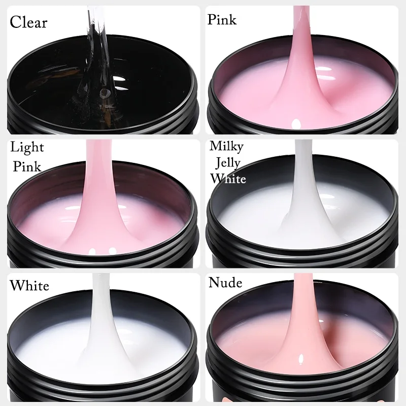 Ur açúcar 4 pçs 150g conjunto de gel de extensão de unhas branco leitoso construtor de construção gel auto nivelamento reforço géis de unhas camuflagem