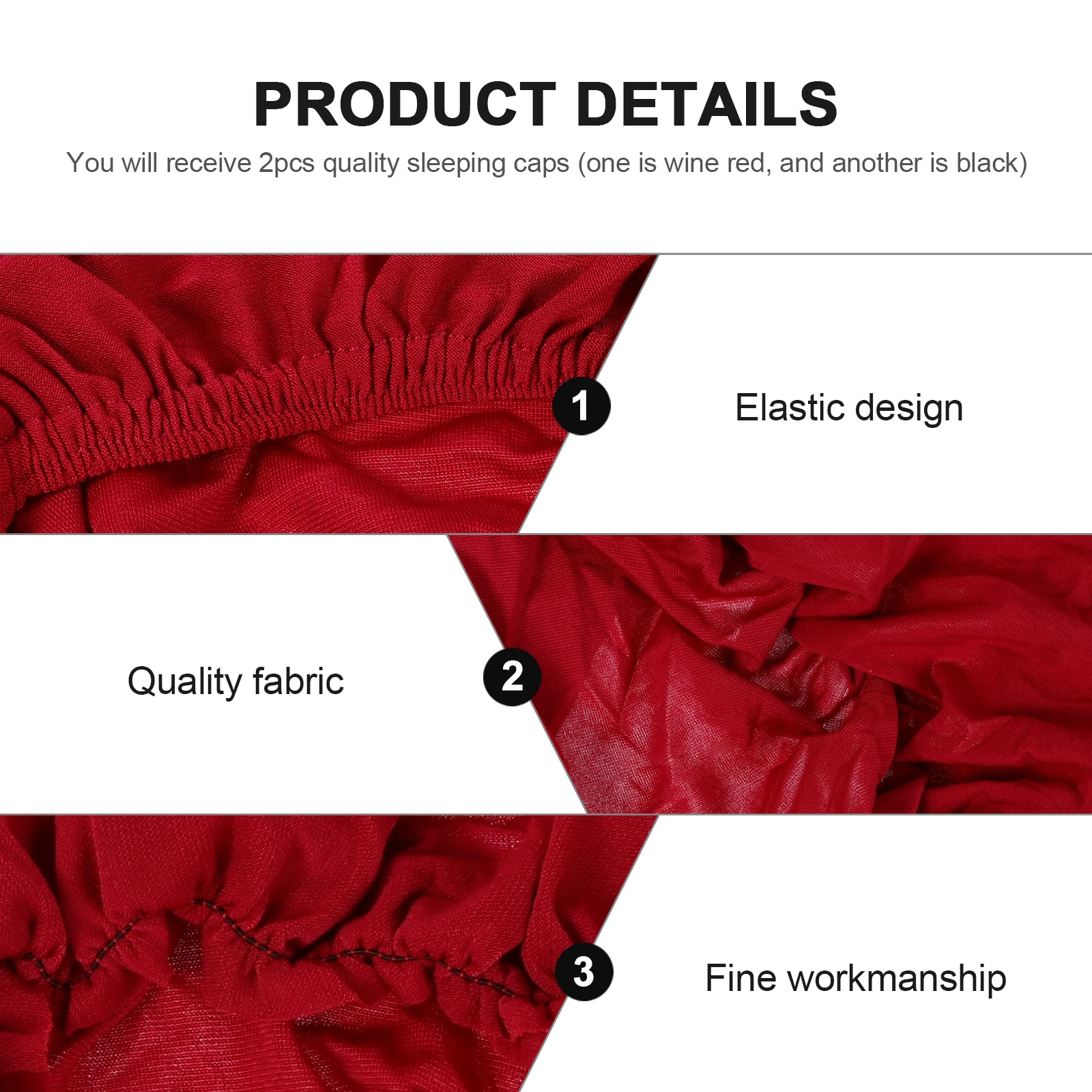 

2 Pcs Baotou Women Sleep Hat Sleeping Cover Wide Bonnet Elasticity Muslim