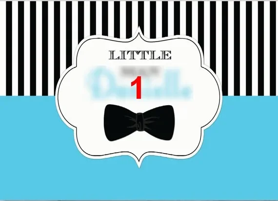 custom little man bow tie mustache blue black baby shower 1st birthday striped backdrop   Computer print party background