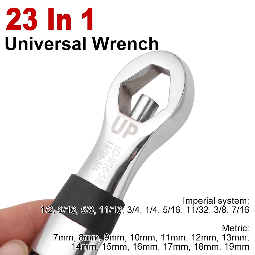 

Универсальный регулируемый гаечный ключ 7-19 мм из хромованадиевой стали, нескользящий, многофункциональный, гибкий ручной инструмент